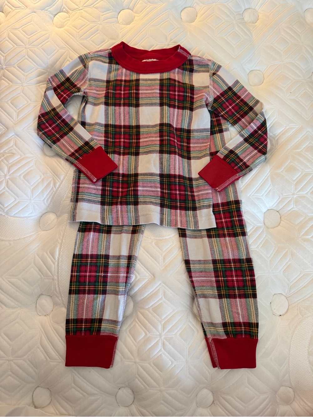 Hanna Andersson Red and White Plaid Kids Pajama Set